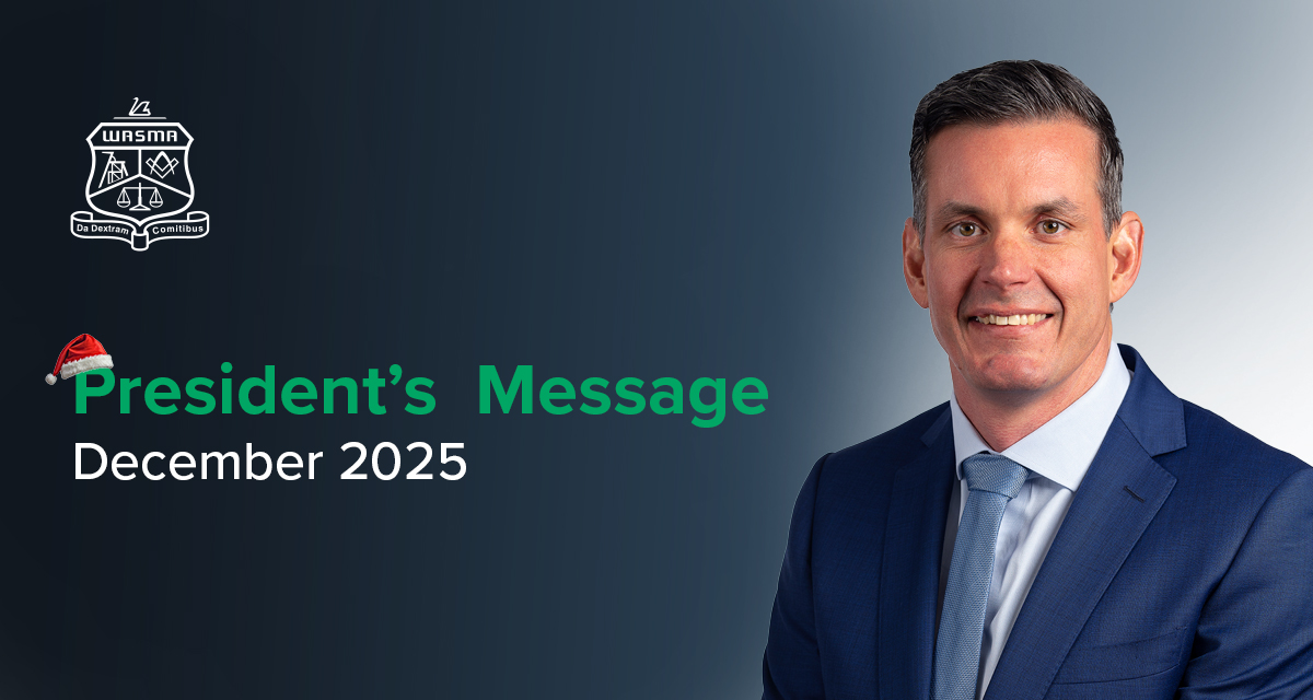 WASMA President’s year-end message 2025