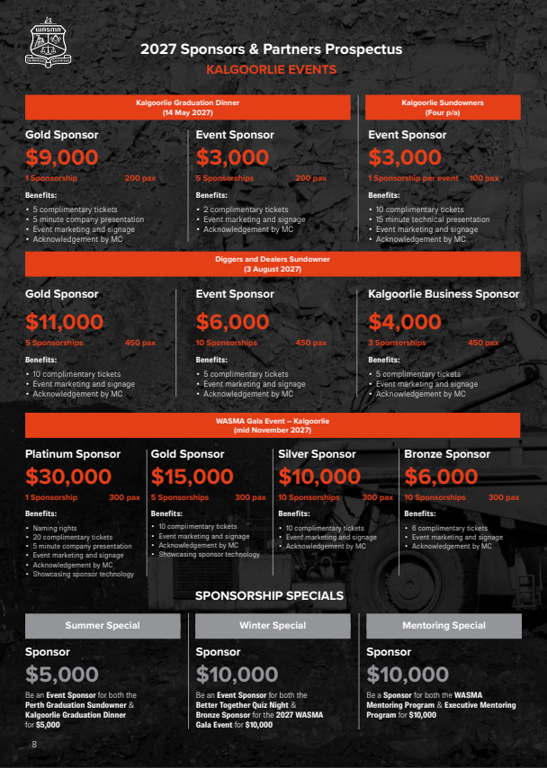 Prospectus Kalgoorlie Events